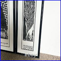 Art Nouveau Koloman Moser Framed Prints Set of 3