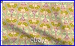 Art Nouveau Leaves Vintage Floral 100% Cotton Sateen Sheet Set by Spoonflower