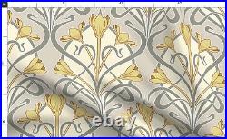 Art Nouveau Modernism Flowers 100% Cotton Sateen Sheet Set by Spoonflower