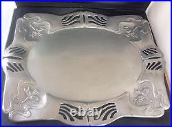 Art Nouveau Pewter Coffee Set & Tray E Hueck Silberzinn Jugendstil Zinn c1900