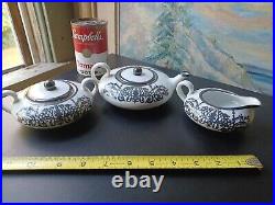 Art Nouveau Porcelain & Sterling Silver Overlay Tea Set Small Germany Austria