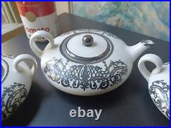 Art Nouveau Porcelain & Sterling Silver Overlay Tea Set Small Germany Austria