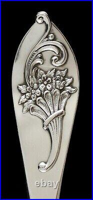 Art Nouveau Richard Dimes Flower Bouquet Sterling Silver Salad Serving Set