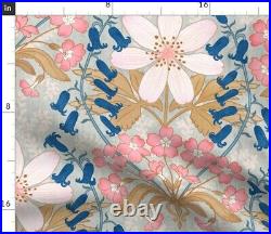 Art Nouveau Romantic Floral English 100% Cotton Sateen Sheet Set by Spoonflower