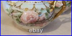 Art Nouveau Roses JPL Jean Pouyat Limoges 5 Pc Tea Set Porcelain Antique 1906