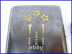 Art Nouveau Set Iron Cigarette Case Cigarette Holder Amber Verita