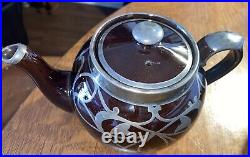 Art Nouveau Silver Overlay Teapot Set
