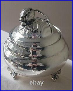 Art Nouveau Sterling Silver 7 Pc Tea & Coffee Set W' Tray In Jensen Blossom