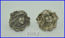 Art Nouveau Sterling Silver & Button Set