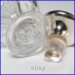 Art Nouveau Sterling Silver Cut Crystal Glass Vintage Perfume Bottle Pair Set