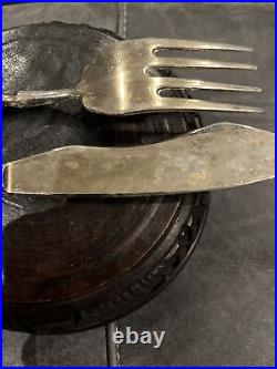 Art Nouveau Swedish 800 Silver Fish Serving Set, Knife &Fork & 2 Cake Slices