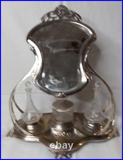 Art Nouveau WMF Electroplated Mirror and Dressing Set