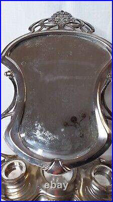 Art Nouveau WMF Electroplated Mirror and Dressing Set