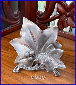 Art Nouveau WMF Silver-plated Menu Holder Name Place Setting Ivy Leaf Berry