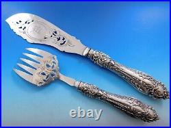 Art Nouveau by Unknown Sterling Silver Fish Serving Set 2pc Bright-cut with swans