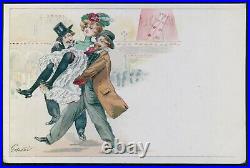 Art Nouveau sg Mouton Moulin Rouge cancan postcard set of 6 original 1900s lot
