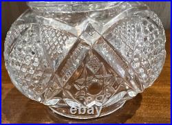 Atq US Glass Dresser Set Minnesota Rose Art Nouveau Lids 1892 EAPG UV Glow