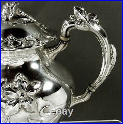 Austrian Silver Tea Set c1890 IRIS