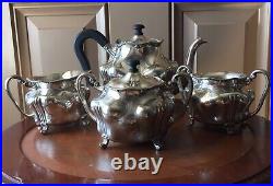 Barbour Silver Co 4 Piece Silver Tea Set Stamped #4009 Art Nouveau Tea Set RARE