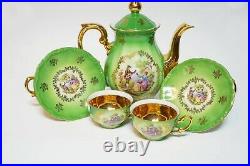 Bavaria German Collectible Fragonard Hand Painted Porcelain Tea Coffee Set