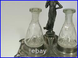 Beautiful Art Nouveau Perfume Bottle Set Silverplated Marked Wmf Germany