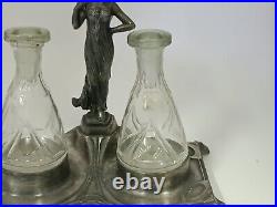 Beautiful Art Nouveau Perfume Bottle Set Silverplated Marked Wmf Germany