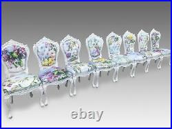 Beautiful set 12 Hepplewhite style high back Dining Chairs Pro French polished