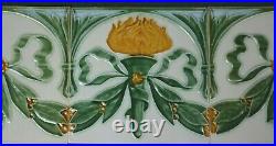 Belgium Antique Art Nouveau Majolica 25-tile Set C1900
