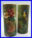 Bohemian_Hand_Painted_Yellow_Blue_Bird_Wild_Roses_Art_Nouveau_Glass_Vase_Set_01_zsy