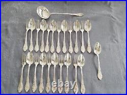 Boulenger Thistles Art Nouveau Cutlery Set 24 Pieces Silver Metal