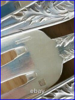 Boulenger Thistles Art Nouveau Cutlery Set 37 Pieces Silver Metal