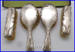 Boxed Walker & Hall Art Nouveau Silver Dressing Table Set Hallmarked 1914