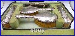 Boxed Walker & Hall Art Nouveau Silver Dressing Table Set Hallmarked 1914