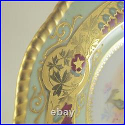 C1895 D&CO Limoges 11 Floral Gold Encrusted Art Nouveau Cabinet Plate Set
