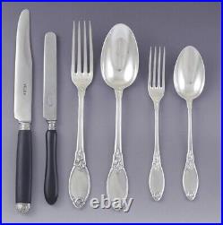 C1900 French 950 Silver 83pc Art Nouveau Flatware Set Serves 12