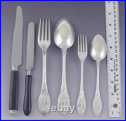 C1900 French 950 Silver 83pc Art Nouveau Flatware Set Serves 12