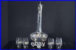 C1910 Art Nouveau 800 Silver Mounted cordial set