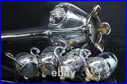 C1910 Art Nouveau 800 Silver Mounted cordial set