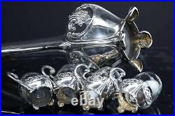 C1910 Art Nouveau 800 Silver Mounted cordial set