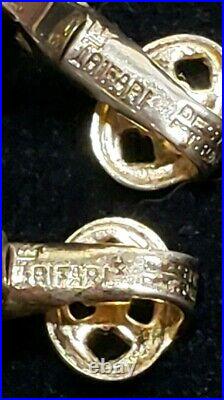 CROWN TRIFARI Art Nouveau PARURE Rh-St Gold-tone Vtg Necklace Bracelet Earrings