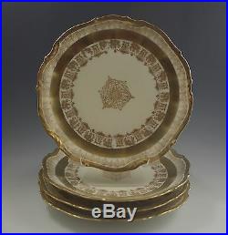 C. 1890 Bawo Dotter Limoges France Set Of 4 Heavy Gold Plates, 8