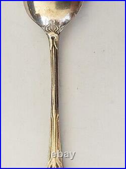 Cased Set of 6 Silver Art Nouveau Teaspoons and Silver Sugar Tongs, 1908
