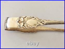 Cased Set of 6 Silver Art Nouveau Teaspoons and Silver Sugar Tongs, 1908