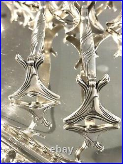 Christofle Antique Art Nouveau Gramont Silver Plated Knife Rest Set Of 12 Pcs