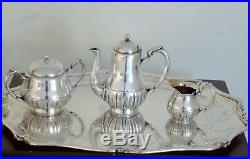 Christofle Antique Silverplated Art Nouveau Tea / Coffee Set 3 Pcs