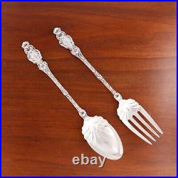 Colossal Whiting Art Nouveau Sterling Silver Salad Serving Set Lily 1902 No Mono