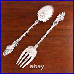 Colossal Whiting Art Nouveau Sterling Silver Salad Serving Set Lily 1902 No Mono