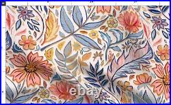 Coral Pink Blue Art Nouveau Floral 100% Cotton Sateen Sheet Set by Spoonflower