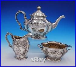 Cromwell by Gorham Sterling Silver Tea Set 3pc Art Nouveau with Flowers (#3279)