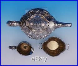 Cromwell by Gorham Sterling Silver Tea Set 3pc Art Nouveau with Flowers (#3279)